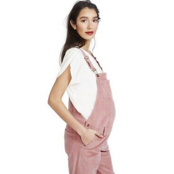 pink maternity overalls